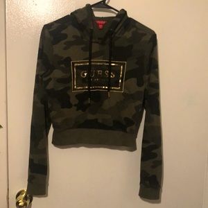 Guess crop camo hoodie